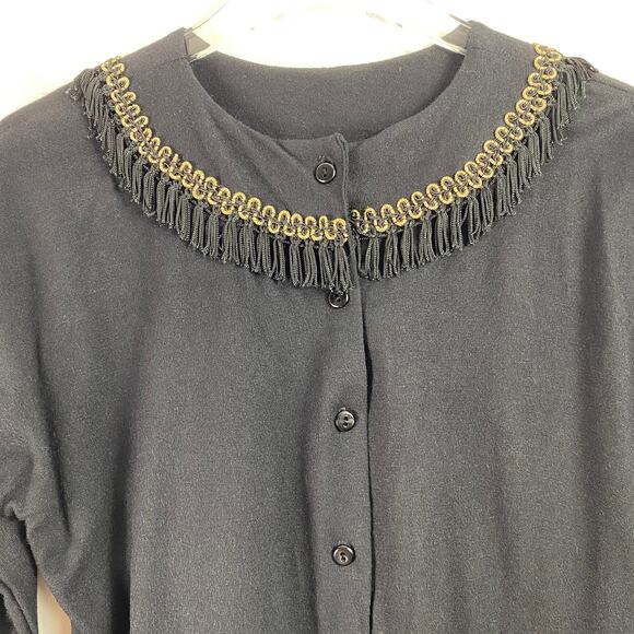 VINTAGE HERLESTAN Fringe Button Down Cardigan - Picture 5 of 6